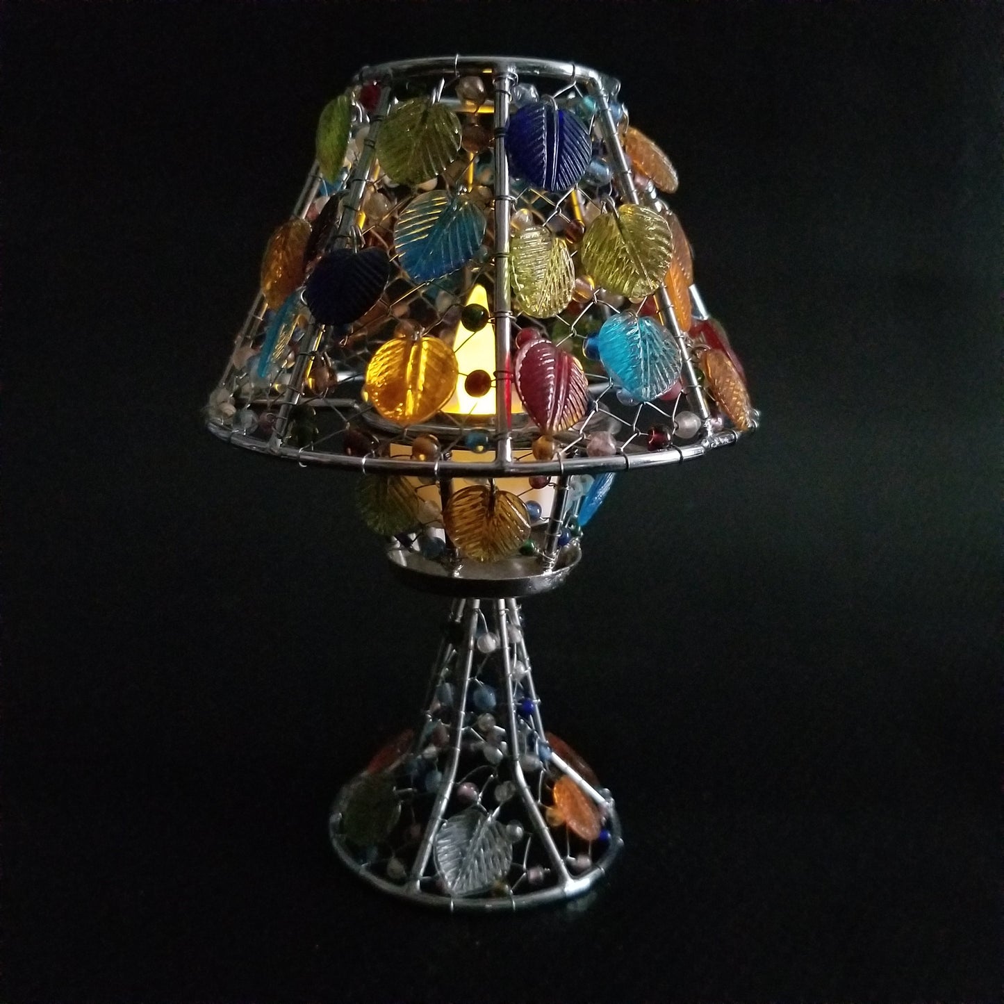 Handmade Colored Glass Tea Light Candle Holder | Artisan Sacred Ritual Decor for Altar & Home