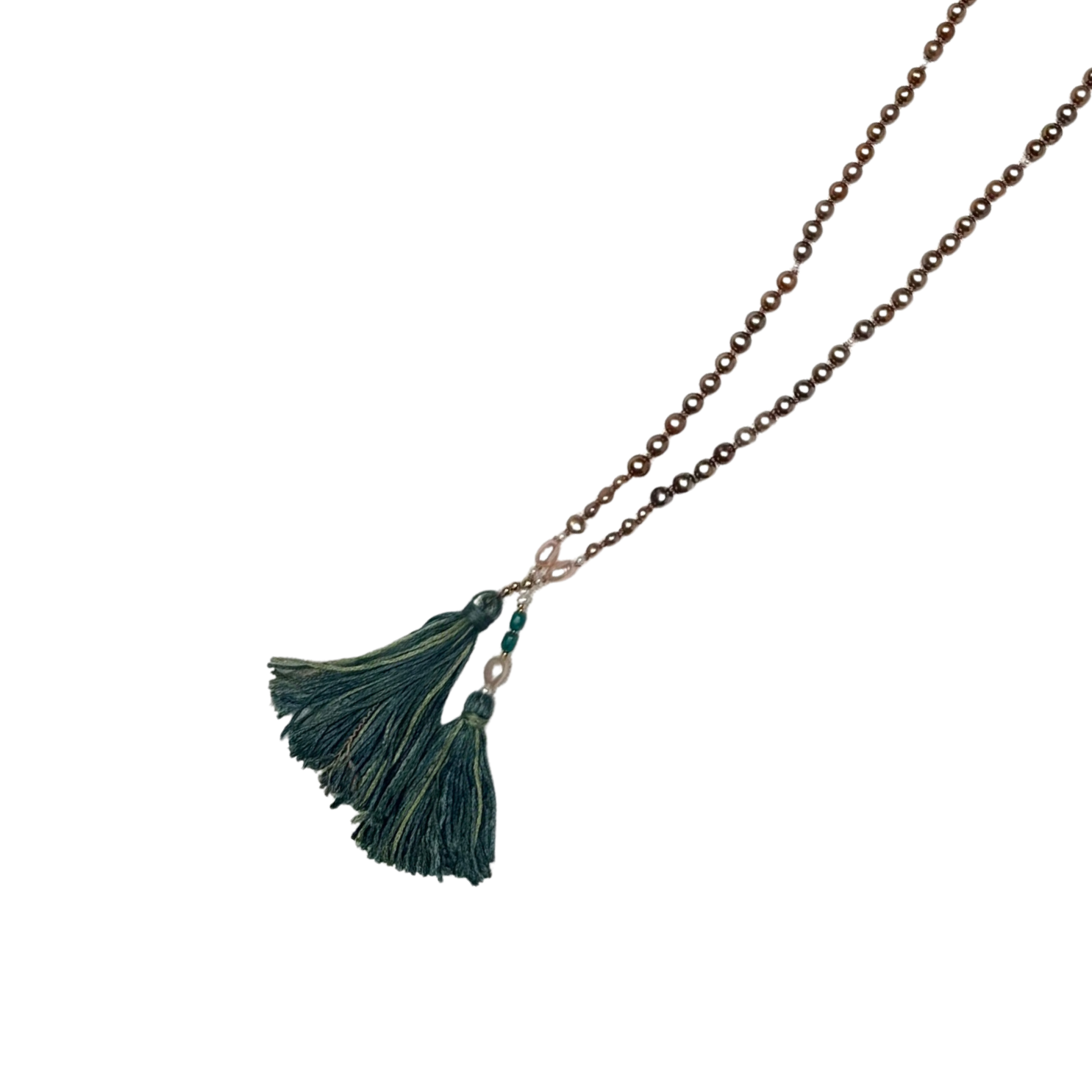 Virya Mala | Chocolate, Pink & White Pearl Mala for Strength, Energy & Courage-2