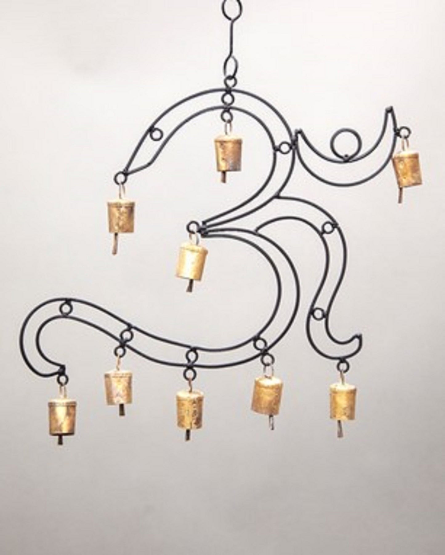 OM Brass Chime | Handcrafted Sacred Sound Tool with 9 Brass Bells for Ritual & Home Sanctuary