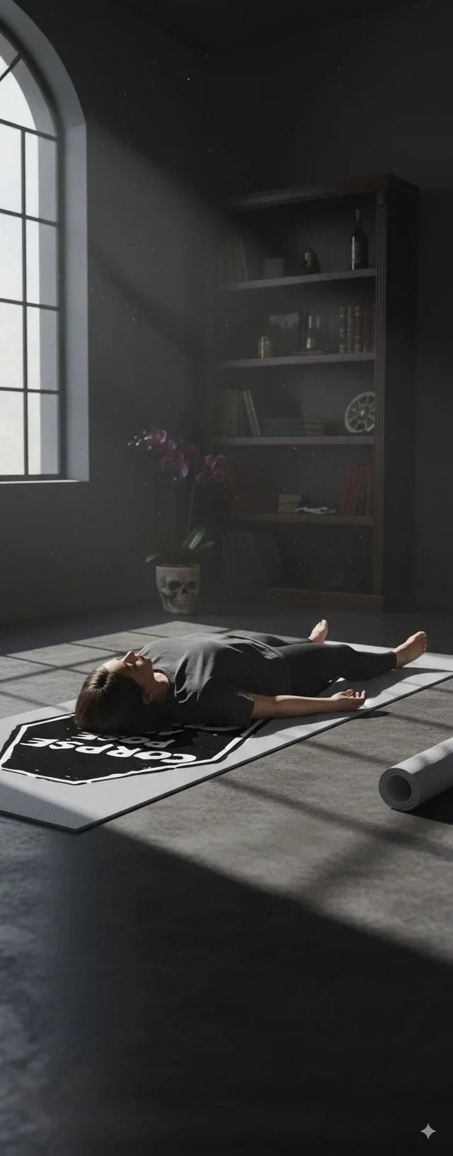 Corpse Pose Yoga Mat | 6mm Non-Slip, Eco-Friendly Grey Mat for Calm, Restorative Practice | Yune Yoga