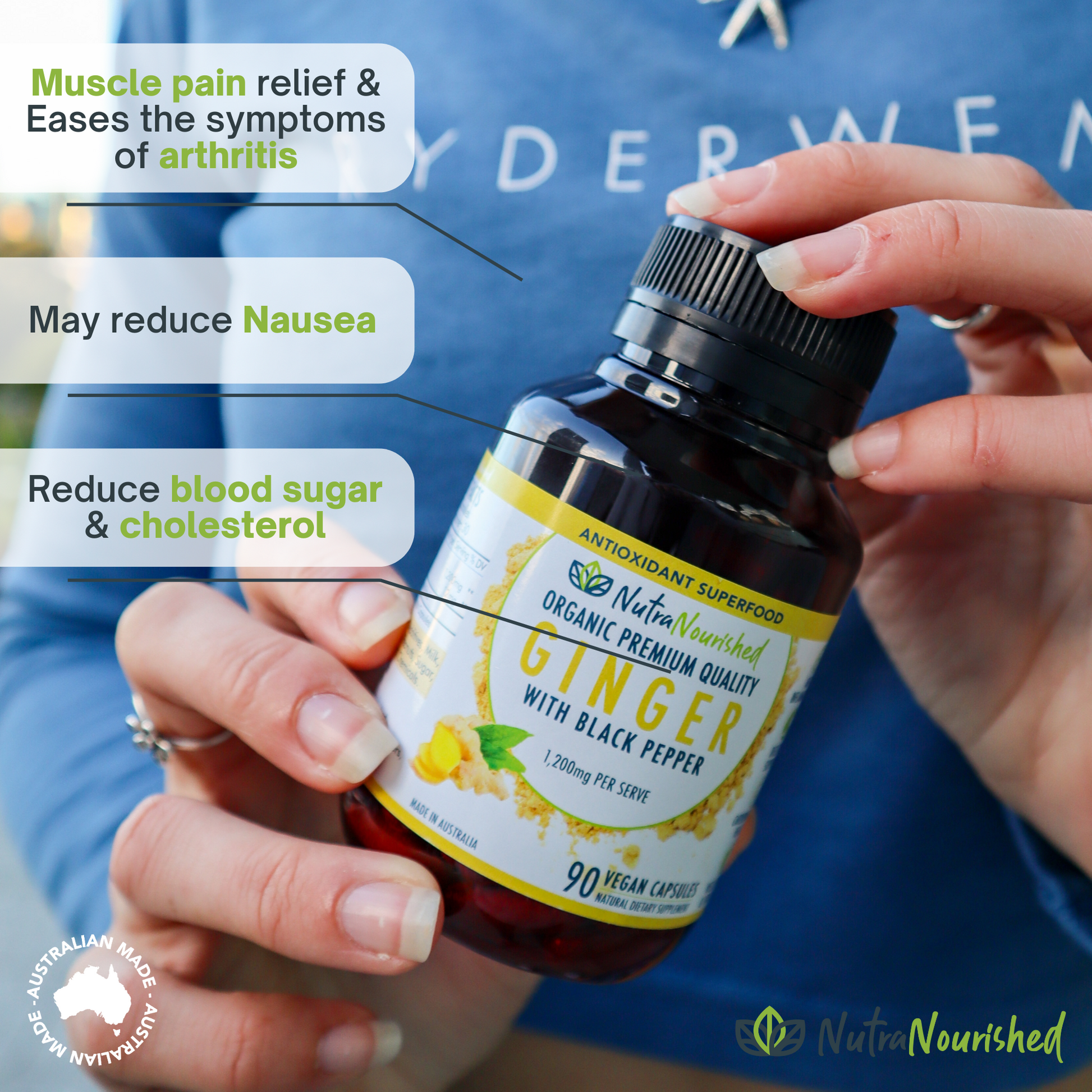 Ginger Capsules Organic Vegan - 90 Vegan Capsules | Nutra Nourished-2